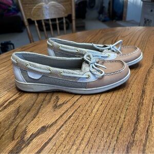 Sperry Top Sider Angelfish Loafers Size 7 Women  Boat Shoes Tan Beige Preppy